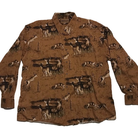 Magellan Outdoors Other - Magellan Sportswear Camo Deer Button Down Shirt